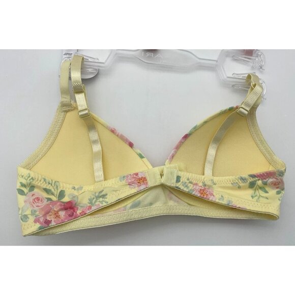 Tahari Girl Training Bras Adj Straps Molded Wireless Pink/Yellow Floral Set 30A - Picture 6 of 9